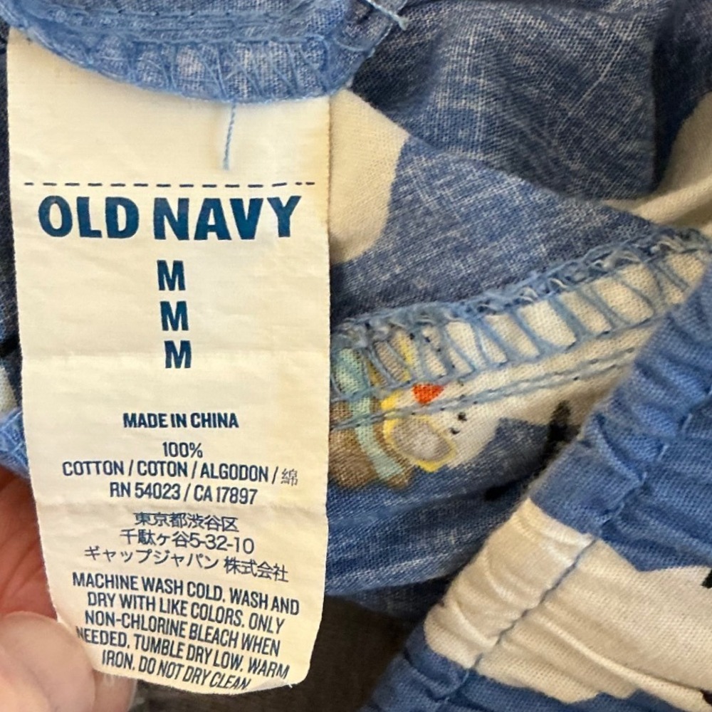 Old Navy Pajama Pants Blue Snowman Print Relaxed Fit Size M - Picture 6 of 6